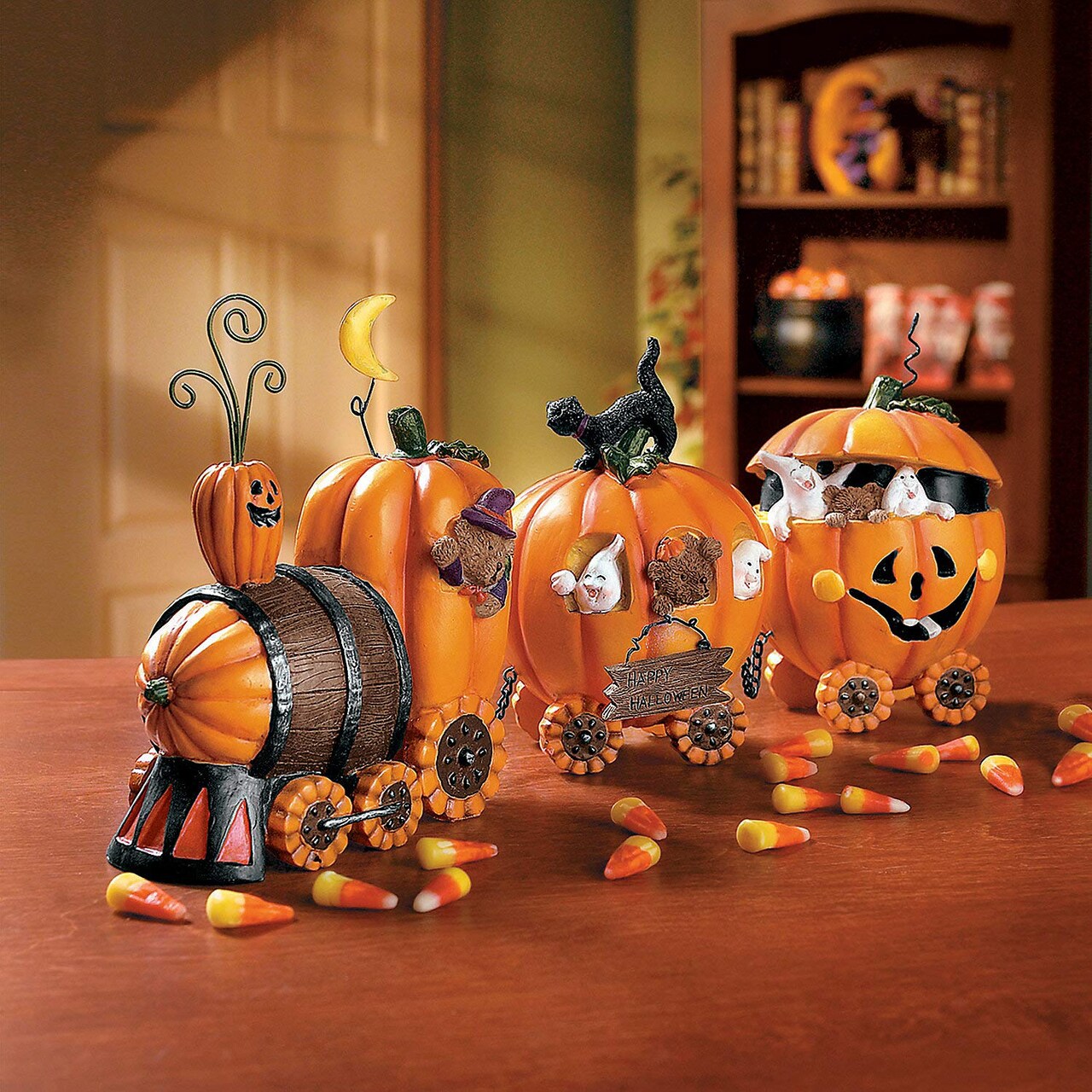 Pumpkin Express Train for Halloween - Home Decor - Figurines - Molded - Halloween - 1 Piece